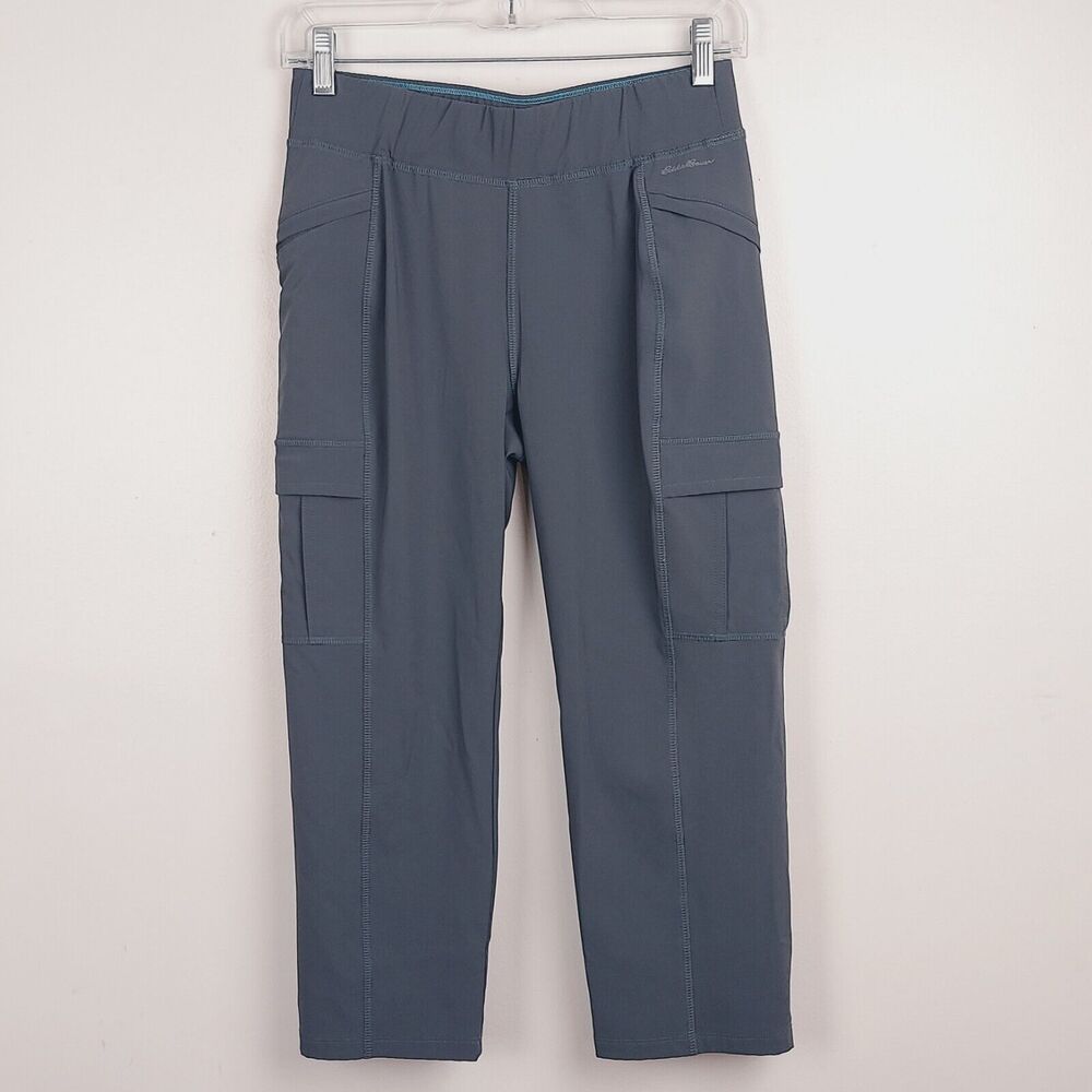 Eddie Bauer Womens Size 2 Gray Cargo Capri Golf Hiking Outdoors Pants Activewear